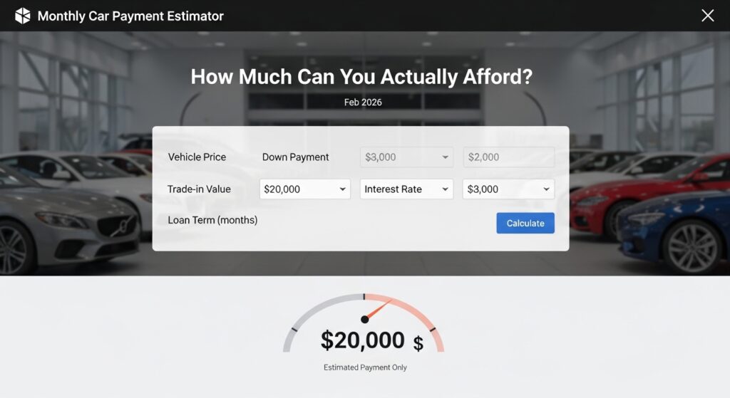 Monthly Car Payment Estimator: How Much Can You Actually Afford? (Feb 2026)