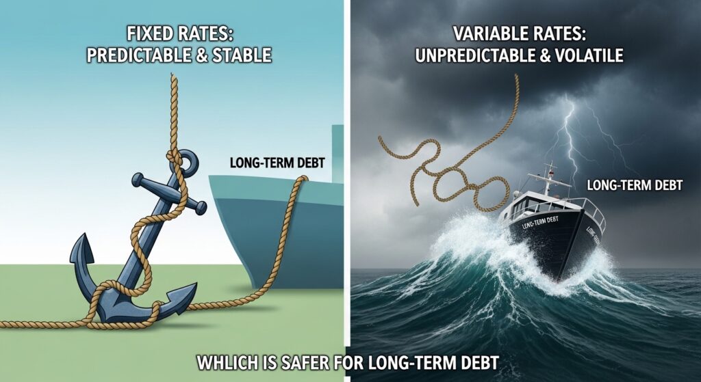 Fixed vs. Variable Rates: Which is Safer for Long-Term Debt?