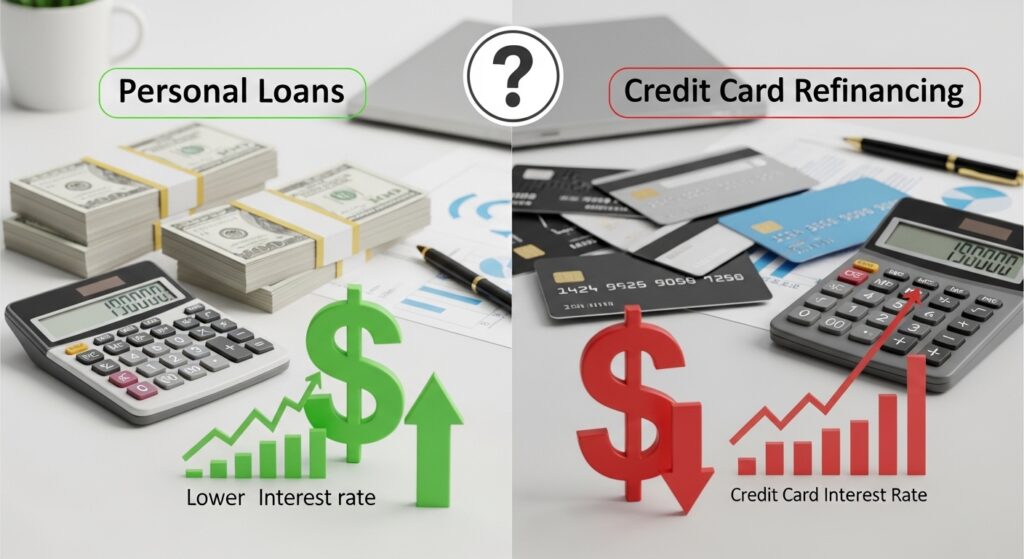 Personal Loans vs. Credit Card Refinancing: Which Saves More?